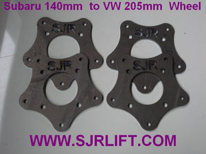 Subaru Wheel Adapter  VW Big5  205 x 5  to 140 x 4 older Subaru  | SJR